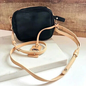 Rovimoss Mini Square Leather Mini Color Block Crossbody Bag